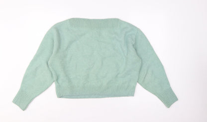 & Other Stories Women's Mint Green M Mock Neck Knit Pullover Jumper