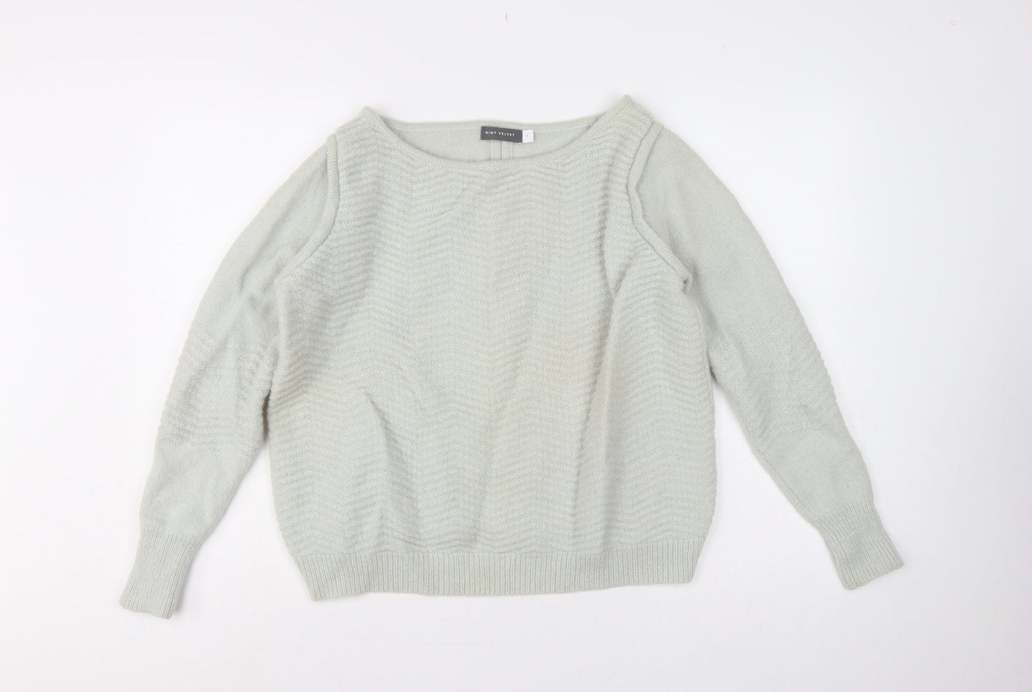 Mint Velvet Women Grey Alpaca Wool Blend Crew Neck Jumper Size 14