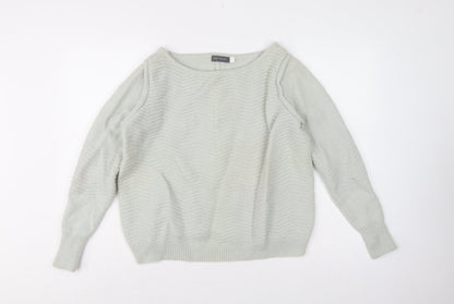 Mint Velvet Women Grey Alpaca Wool Blend Crew Neck Jumper Size 14