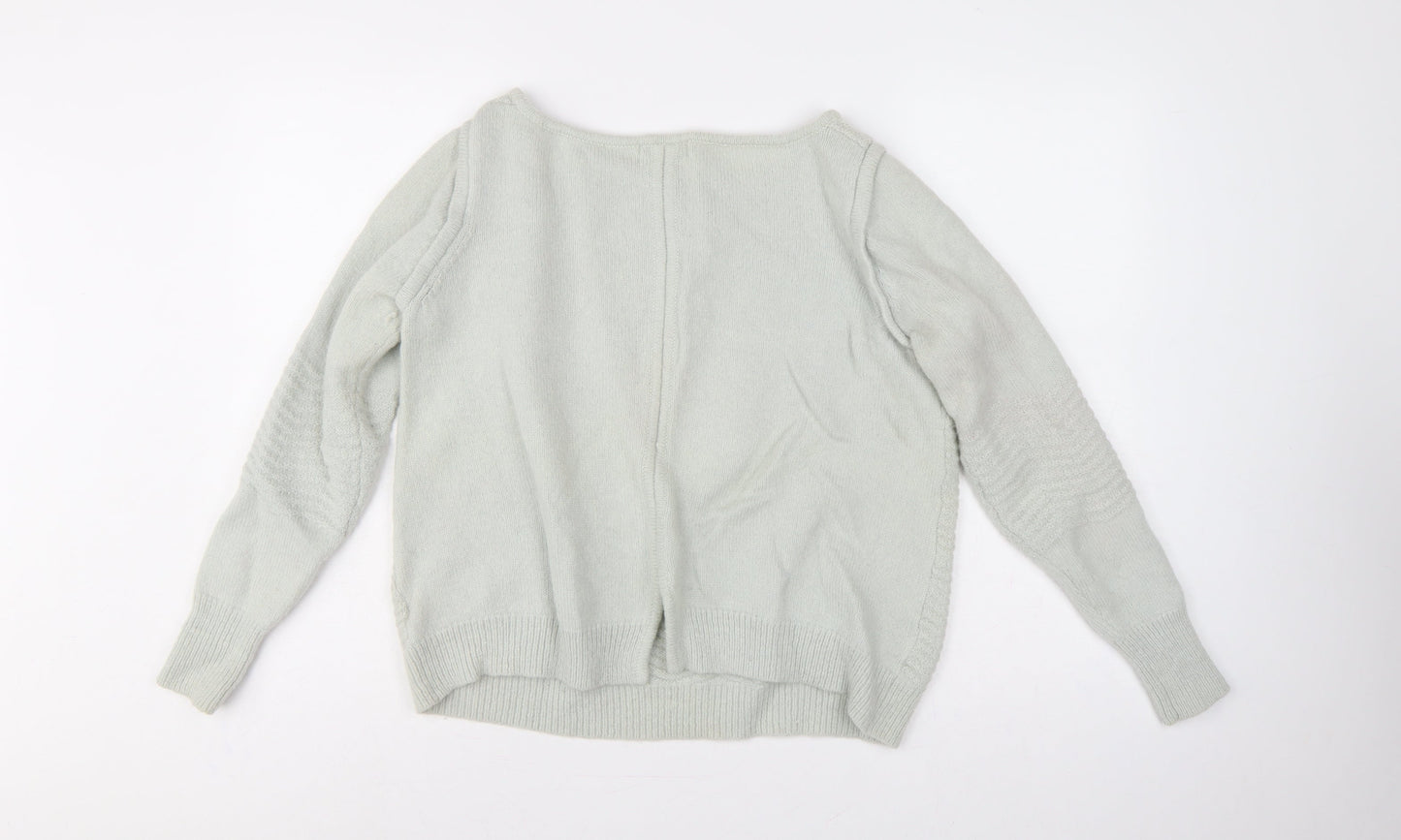 Mint Velvet Women Grey Alpaca Wool Blend Crew Neck Jumper Size 14