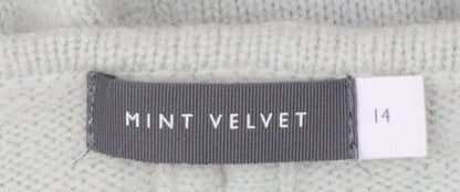 Mint Velvet Women Grey Alpaca Wool Blend Crew Neck Jumper Size 14