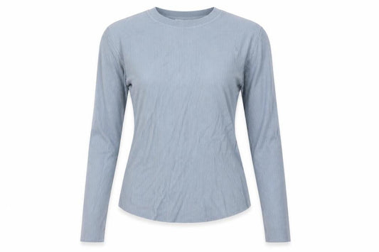 Zara Women Blue M Ribbed Knit Long Sleeve Crew Neck Pullover Jumper