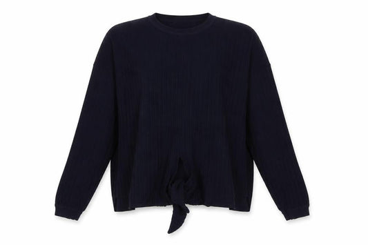 Autograph Women’s Navy UK 12 Rib Knit Tie Hem Pullover Jumper