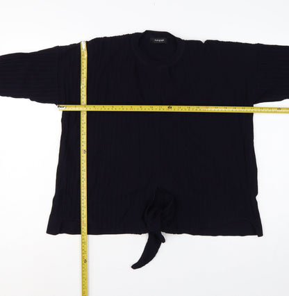 Autograph Women’s Navy UK 12 Rib Knit Tie Hem Pullover Jumper