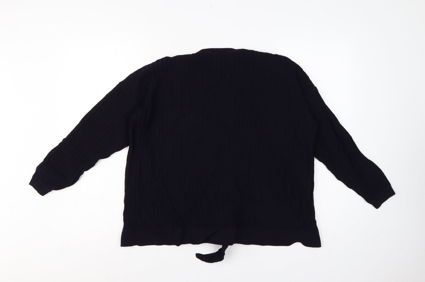 Autograph Women’s Navy UK 12 Rib Knit Tie Hem Pullover Jumper