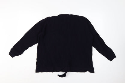 Autograph Women’s Navy UK 12 Rib Knit Tie Hem Pullover Jumper