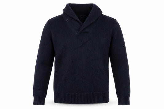 Polo Ralph Lauren Men Blue M Shawl Collar Cotton Pullover Jumper