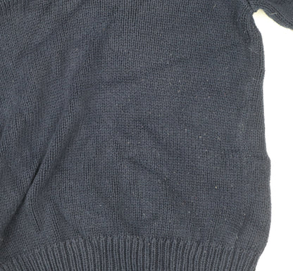 Polo Ralph Lauren Men Blue M Shawl Collar Cotton Pullover Jumper
