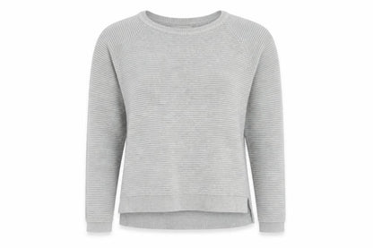 Front view of French Connection Women’s Grey XS Cotton Rib Knit Raglan jumper