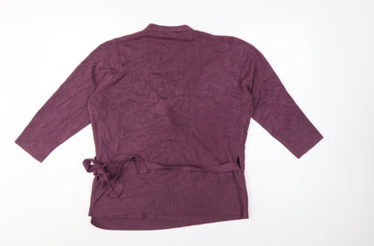 Debenhams Women’s Purple Petite UK 18 Wrap Knit Jumper Belted