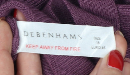Debenhams Women’s Purple Petite UK 18 Wrap Knit Jumper Belted