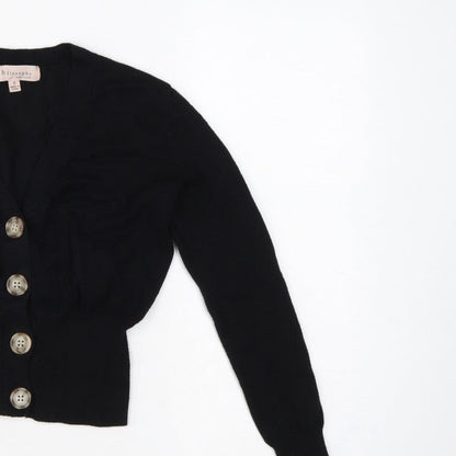 Philosophy Women’s Black Size S Button Front V-Neck Knit Cardigan