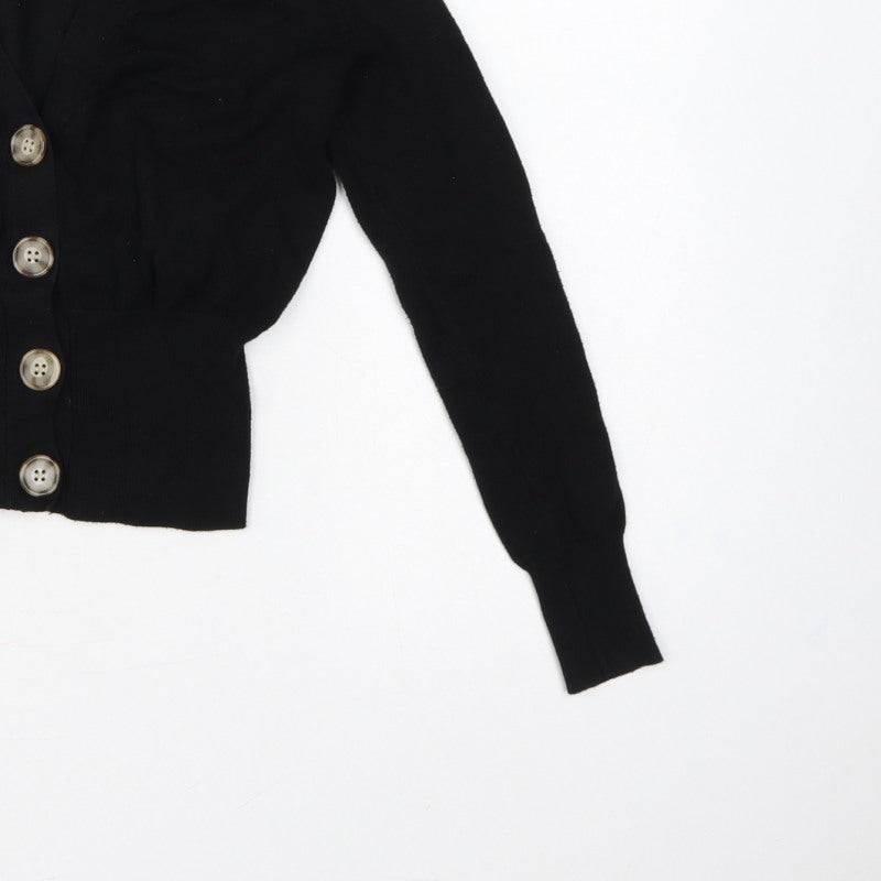 Philosophy Women’s Black Size S Button Front V-Neck Knit Cardigan