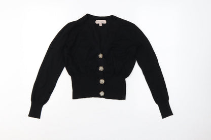 Philosophy Women’s Black Size S Button Front V-Neck Knit Cardigan