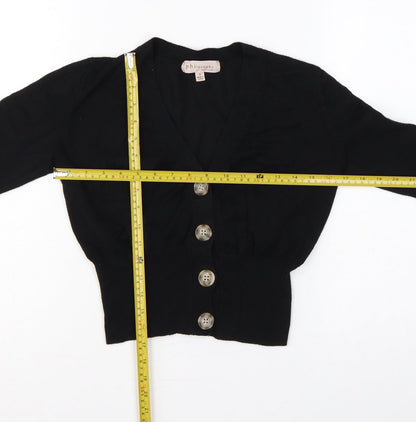 Philosophy Women’s Black Size S Button Front V-Neck Knit Cardigan