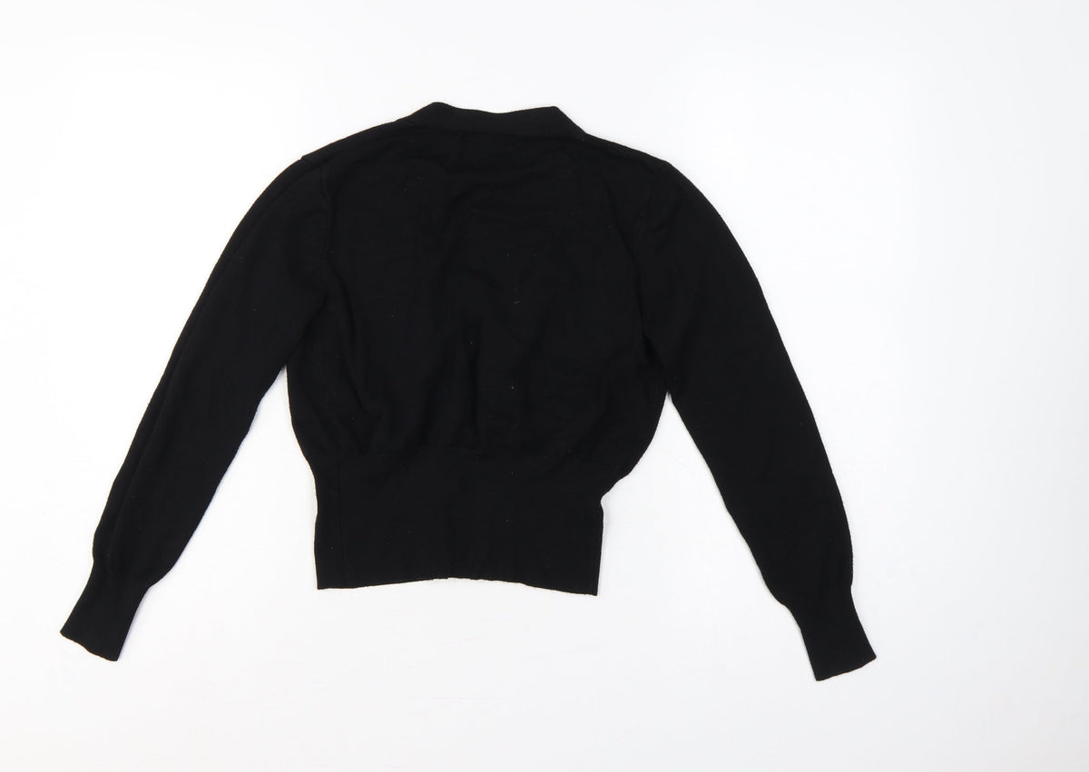Philosophy Women’s Black Size S Button Front V-Neck Knit Cardigan