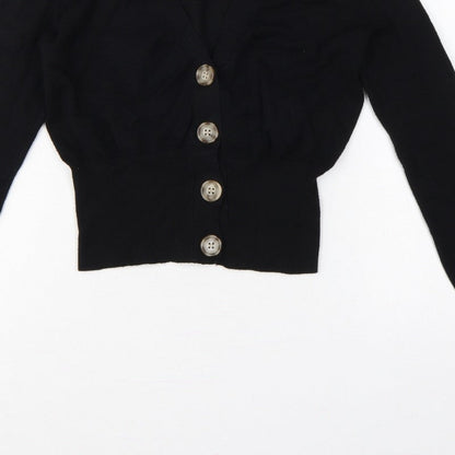 Philosophy Women’s Black Size S Button Front V-Neck Knit Cardigan