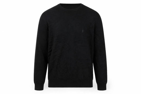 French Connection Men's Black XL Crew Neck Logo Knit Pullover Jumper