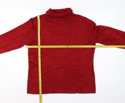 Debenhams Women’s Red Roll Neck Knit Pullover Jumper Size 16