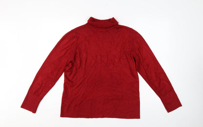 Debenhams Women’s Red Roll Neck Knit Pullover Jumper Size 16