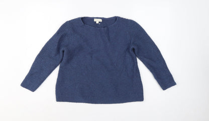 Monsoon Women’s Blue Size S Knit Raglan Sleeve Round Neck Pullover Jumper