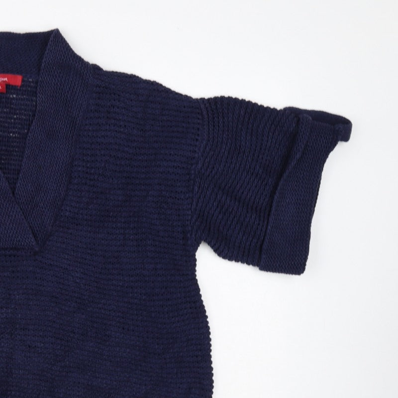 Monsoon Women’s Blue L Chunky Knit Collared Kimono Sleeve Jumper