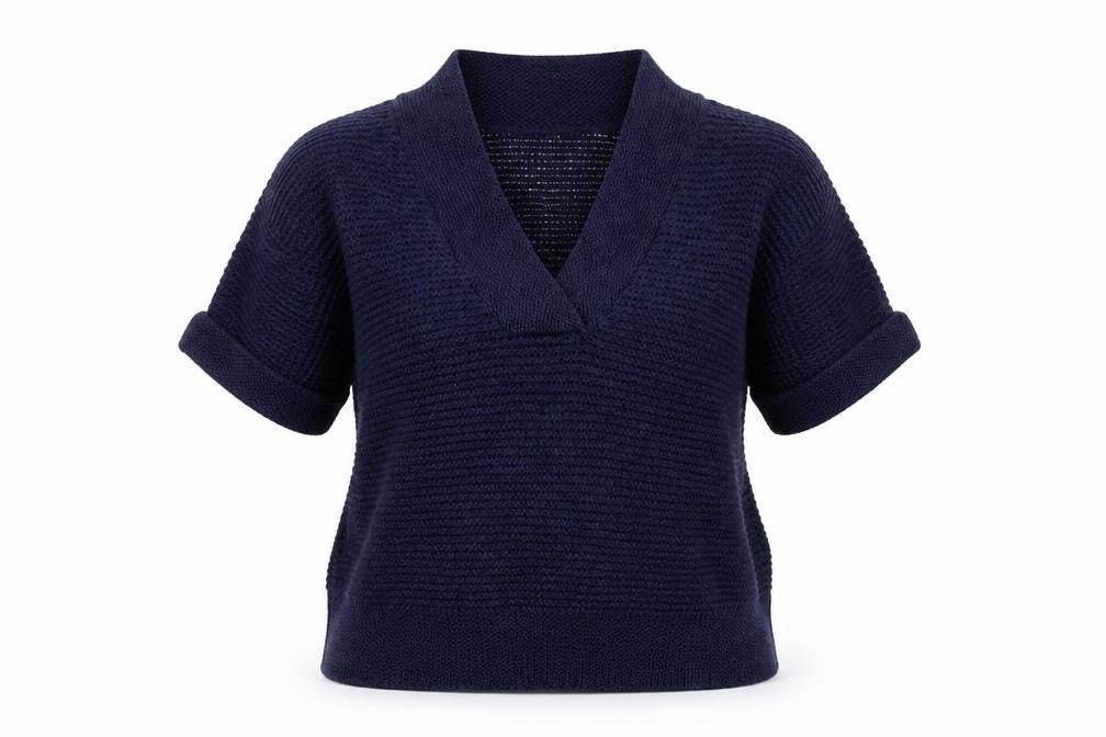 Monsoon Women’s Blue L Chunky Knit Collared Kimono Sleeve Jumper