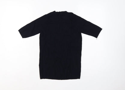 Marks and Spencer Women’s Blue M Ribbed Knit Tunic Jumper Short Sleeve