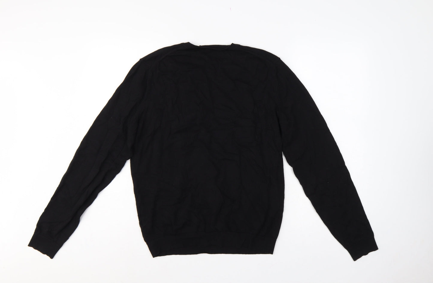 Calvin Klein Men’s Black M Cotton Cashmere V-Neck Pullover Jumper