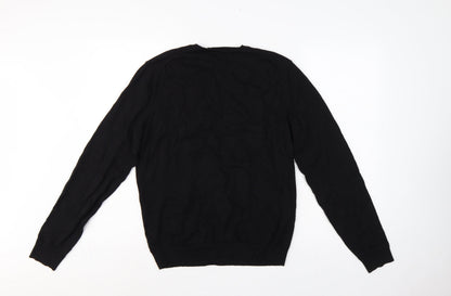 Calvin Klein Men’s Black M Cotton Cashmere V-Neck Pullover Jumper