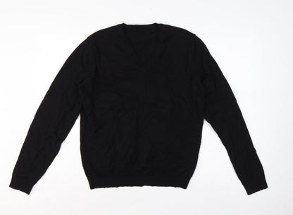 Calvin Klein Men’s Black M Cotton Cashmere V-Neck Pullover Jumper