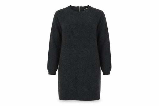 Monsoon Women Black S Knit Jumper Dress Mock Neck Zip