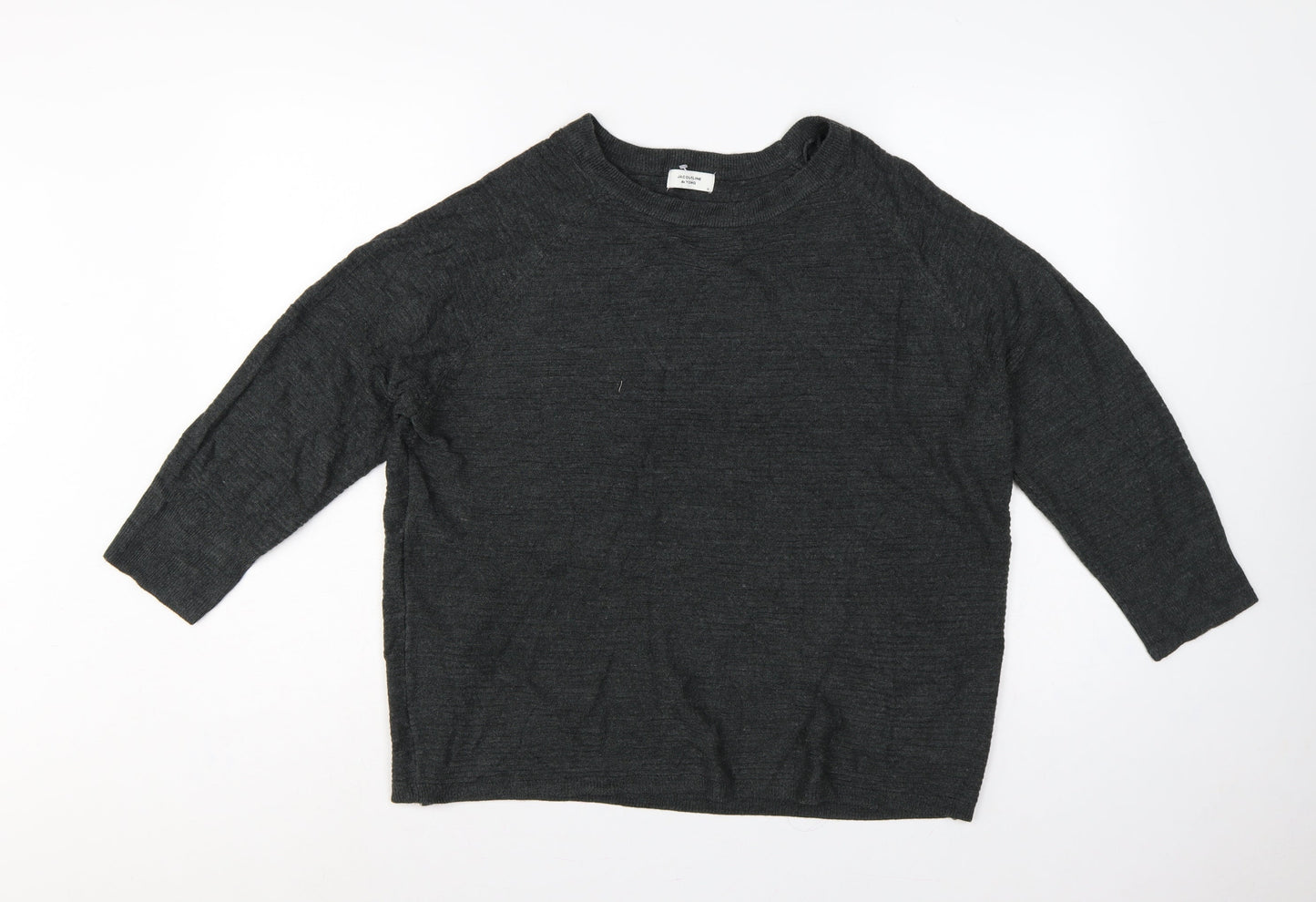 Jacqueline de Yong Women’s Grey S Crew Neck Balloon Sleeve Knit Jumper