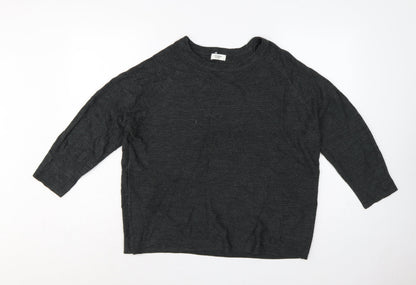 Jacqueline de Yong Women’s Grey S Crew Neck Balloon Sleeve Knit Jumper