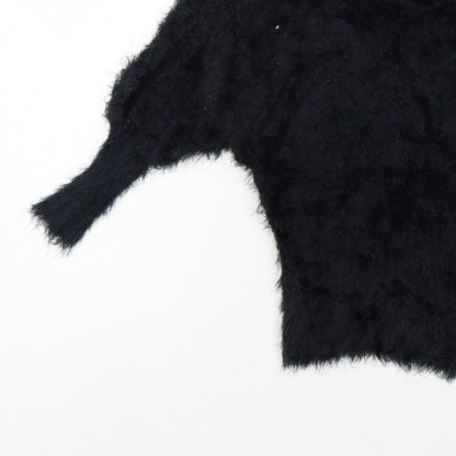 Forcast Women’s Black XS Fuzzy Knit 3/4 Sleeve Pullover Jumper