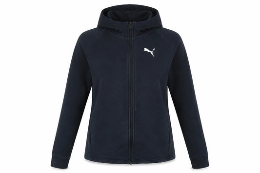 Puma Women’s Black UK 12 Full Zip Hooded Logo Sweatshirt