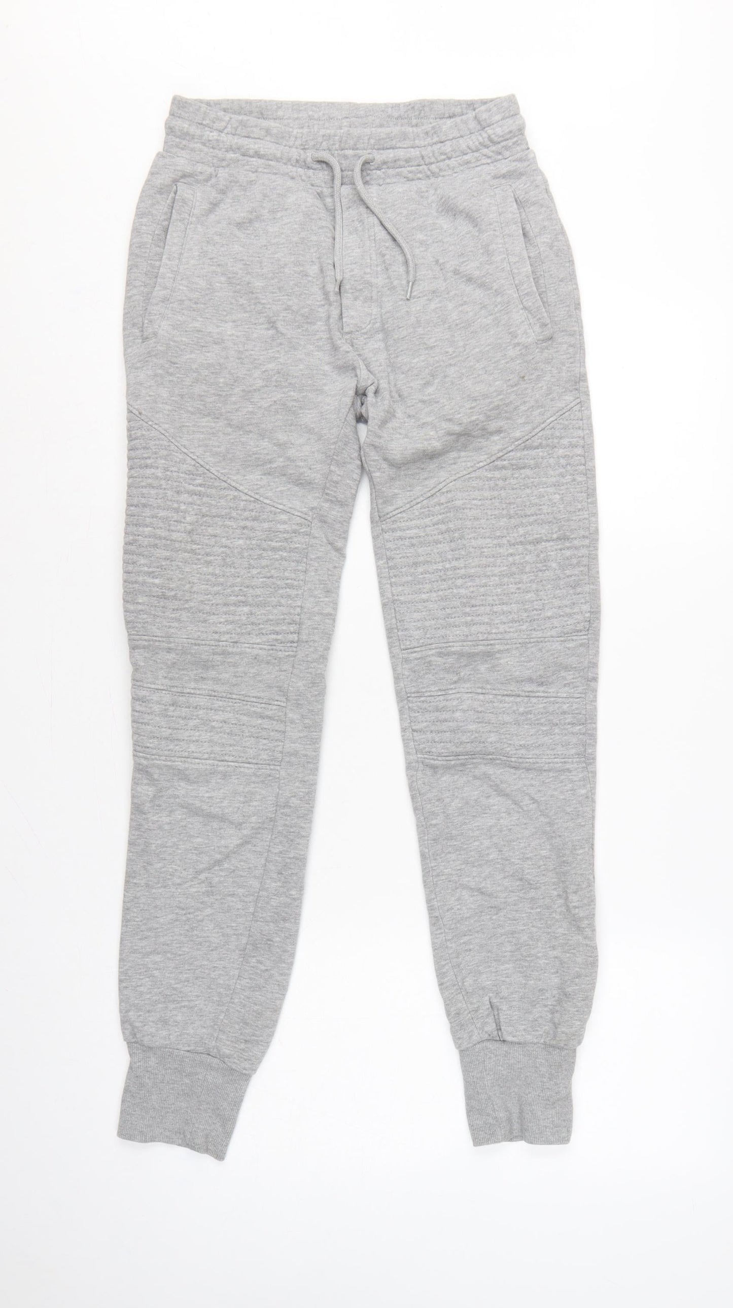 H&M Men Grey XS Slim Tapered Fleece Jogger Sweatpants