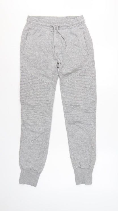 H&M Men Grey XS Slim Tapered Fleece Jogger Sweatpants