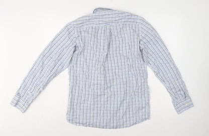 Barbour Men’s Blue Check Cotton Regular Fit Button-Down Shirt Size S