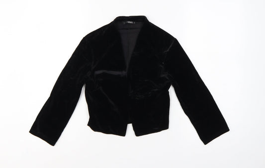 Quiz Women Black UK 8 Velvet Open Front Kimono Bell Sleeve Blouse