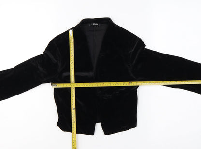 Quiz Women Black UK 8 Velvet Open Front Kimono Bell Sleeve Blouse