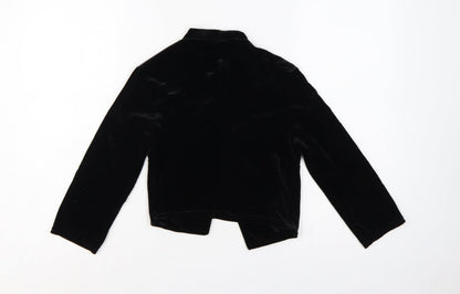 Quiz Women Black UK 8 Velvet Open Front Kimono Bell Sleeve Blouse