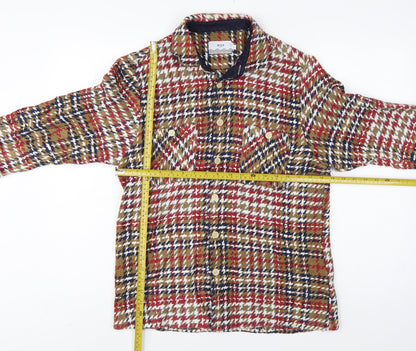 Wax London Men’s Multicoloured L Houndstooth Cotton Anorak Jacket