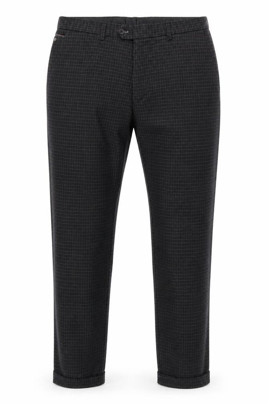 Next Men’s Grey Check Tapered Trousers 36in Waist Long 33in Leg