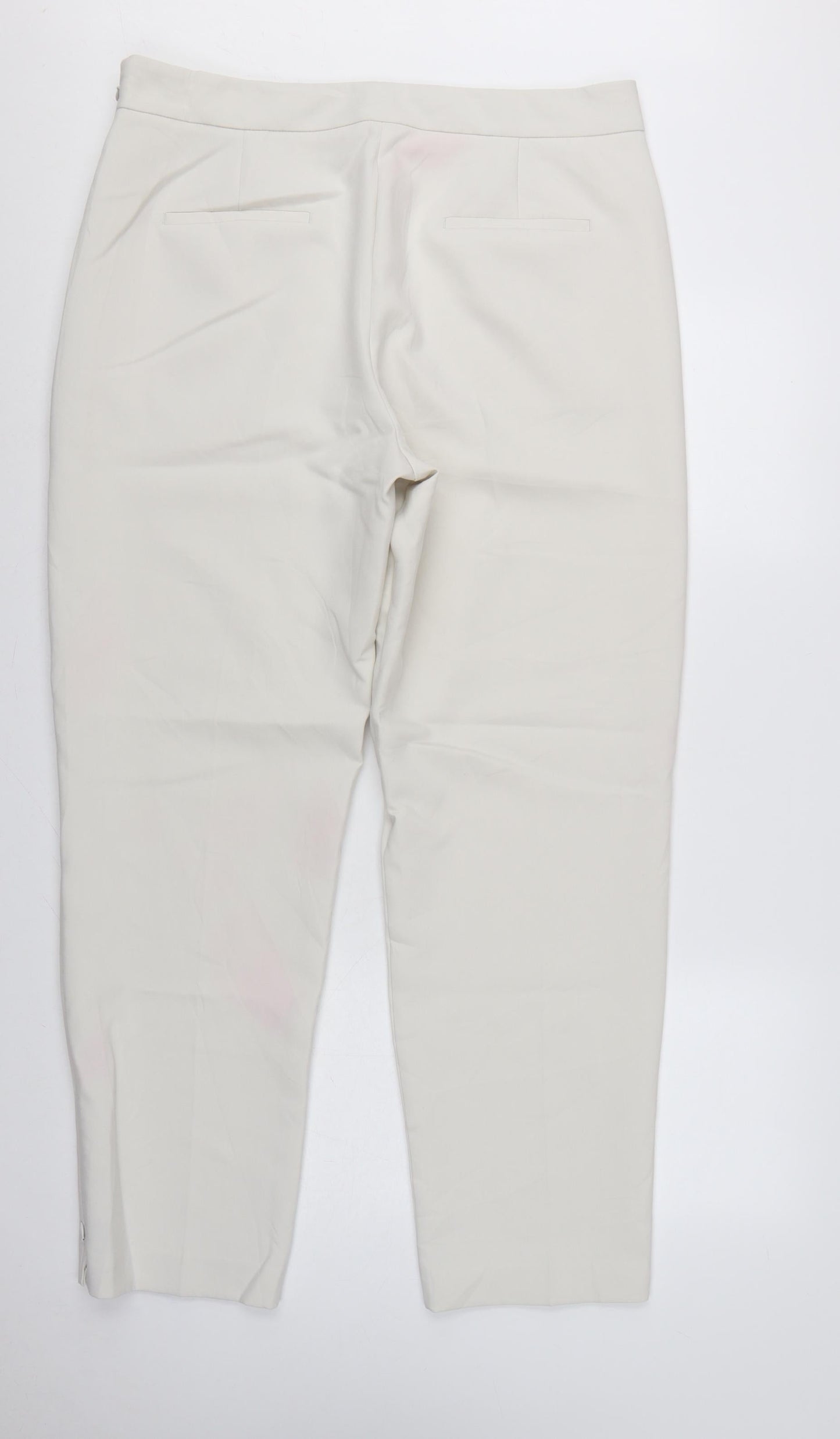 M&S Women Ivory Size 18 Long Tailored Straight Leg Dress Trousers