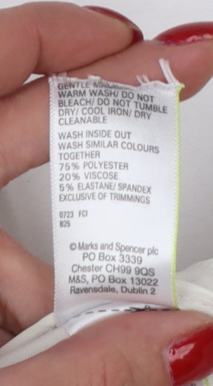 M&S Women Ivory Size 18 Long Tailored Straight Leg Dress Trousers