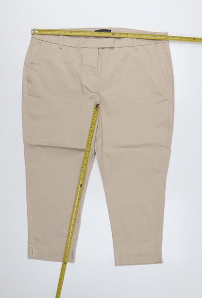 M&S Women’s Beige UK 20 Short Tapered Tailored Trousers