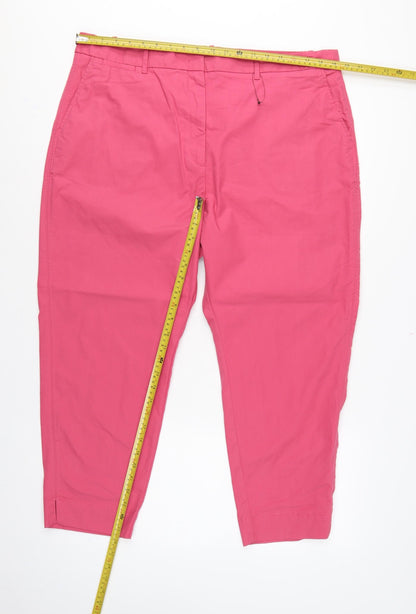 Marks and Spencer Women Pink Size 20 Short Tapered Chino Trousers