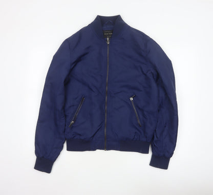 River Island Men's Blue S Padded Bomber Jacket Full Zip