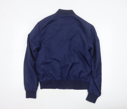 River Island Men's Blue S Padded Bomber Jacket Full Zip